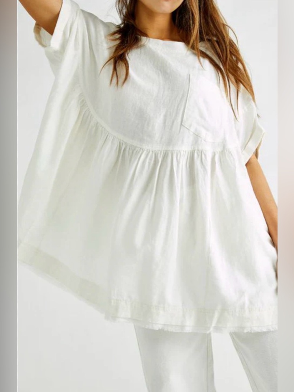 Free People Ivory Moon City Top White
